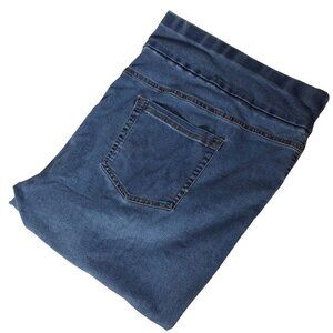 Woman Within Capri Pull On Denim Pants Petite 28W Blue